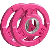 FAGUS H Color Coded 2-Inch Rubber Coated Olympic Grip Plate for Barbell,Solid Cast Iron Weight Plates for Strength Training, Weightlifting, Home Gym, 2.5/5/10/15/25/35/45 LB, Single and Pair