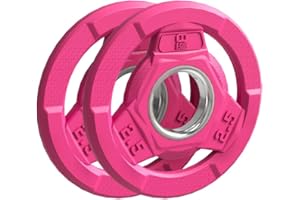 FAGUS H Color Coded 2-Inch Rubber Coated Olympic Grip Plate for Barbell,Solid Cast Iron Weight Plates for Strength Training,Weightlifting,Crossfit, Home Gym, 2.5/5/10/15/25/35/45 LB, Single and Pair