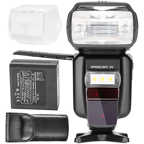 Neewer-Li-ion-Battery-Flash-E-TTL-I-TTL-HSS-Master-Slave-Flash-Speedlite-for-Canon-Nikon-DSLR-Camera-with-Rechargeable-2400mAh-Battery-ChargerNW-870