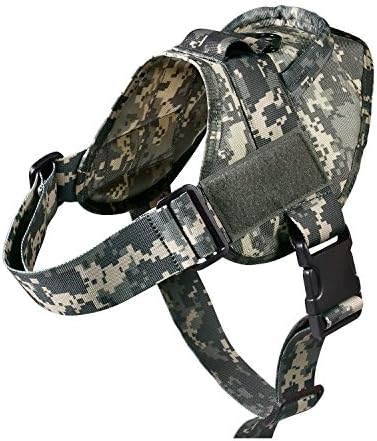 Feliscanis Tactical Dog Training Patrol Harness Nylon Adjustable Service dog vest IN TRAINING Velcro Patches ACU Size L