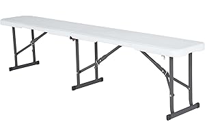LIFETIME 80305 Portable Folding Bench, White