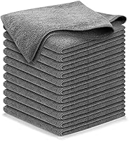 USANOOKS Microfiber Cleaning Cloth Grey - 12 Packs 12.6"x12.6" - High Performance - 1200 Washes, Ult
