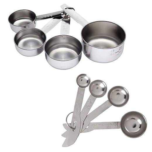Oc9 Set of 4 Measuring Cup and 4 Measuring Spoon
