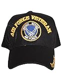 US Air Force Veteran Embroidered Military Branch Logo Baseball Cap Black