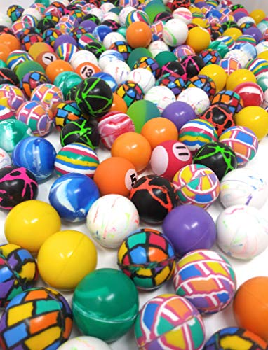 4E's Novelty Mega Bulk Assortment of 250 Bouncy Super Balls Mix for Kids, High Bouncing Swirl Rubber Balls, Great Bounce Party Favor Toys, Carnival Fun Prizes, for Boys and Girls 1" - Thumbnail 2