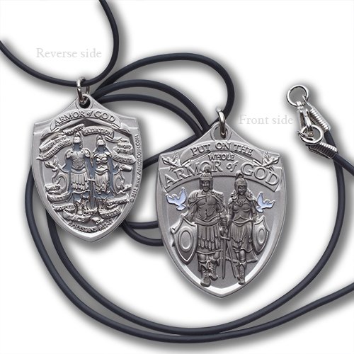 Armor of God Dog Tag with Black Cord