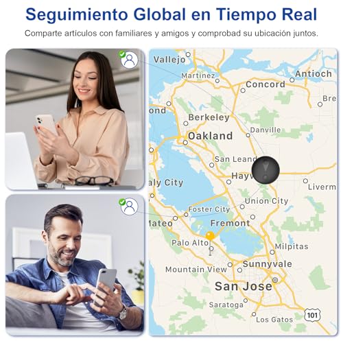 Localizador GPS para Coche,Rastreador GPS Coche Magnético,Tag Localizador Oculto,Sin Cuota Mensual,Cobertura Global,Compatible con iOS y Android,Apto para Vehículos,Mascotas y Equipaje-Negro