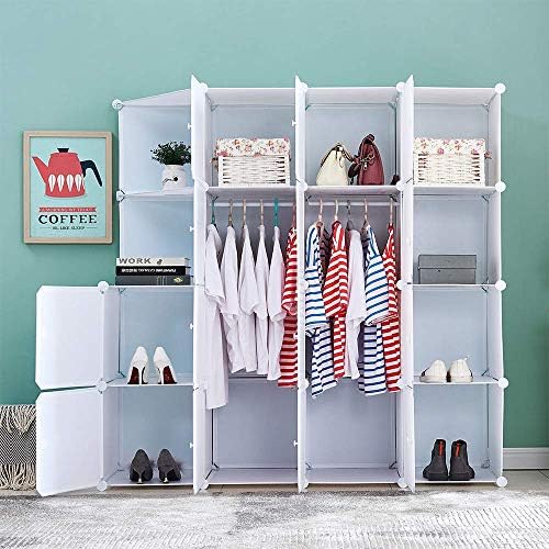 モダンな白いワードローブ飲料diyキューブ服収納整理クローゼットキャビネットドア付き棚