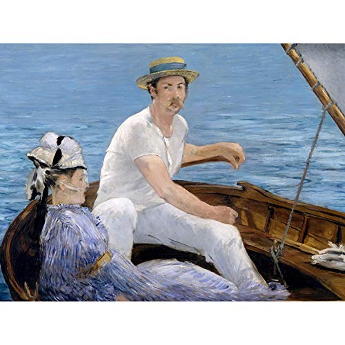 Artery8 Manet Boating Painting Art Print Canvas Premium Wall Decor Poster Mural