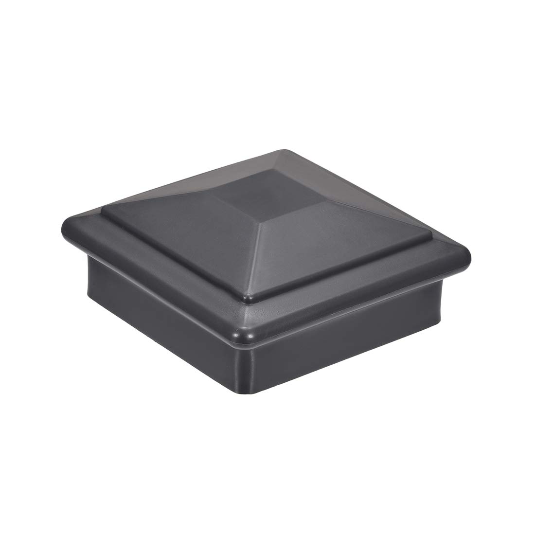 sourcing map Flat Top Post Cap for Fence, Stair Handrail Post, 100x100mm (4inch) Plastic, Black Gray