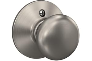 Schlage F170 PLY 619 Plymouth Door Knob, One Sided Non-Turning Dummy Door Handle, Satin Nickel
