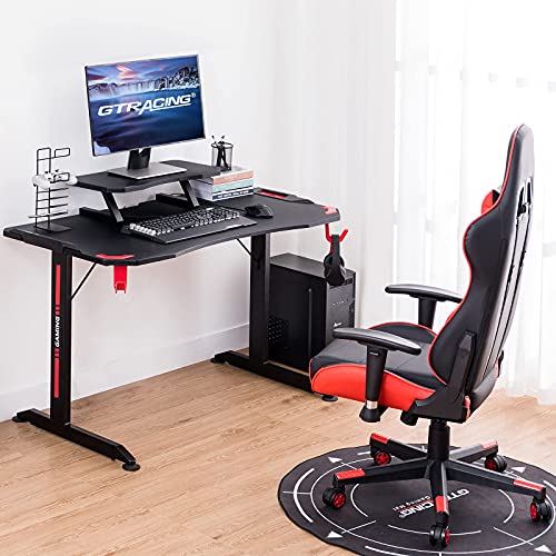 GTRACING Gaming Desk,47 inch Gaming Table with Adjustable Shelf
