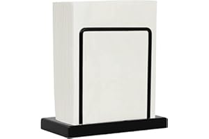 Napkin Holder, Wooden and Metal Napkin Holder, Towel Holder for Dining Table in Retro Style, Elegant Napkin Dispenser for Res