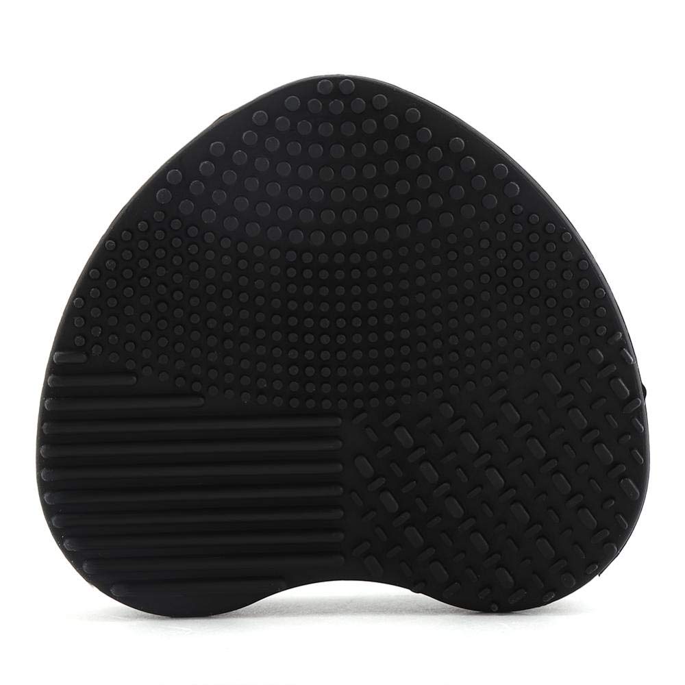 Silicone gloves brush accessories, heart shape silicone makeup brush detergent brush for cosmetic washing(Black)