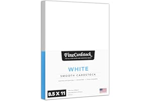 S SUPERFINE PRINTING 8.5 x 11 White Cardstock | Heavyweight 110lb Cover (297gsm) Card Stock Paper – Smooth Finish | For Arts & Crafts, Greeting Cards, Invitations, Brochures, Restaurant Menus, Posters | 50 Sheets per Pack