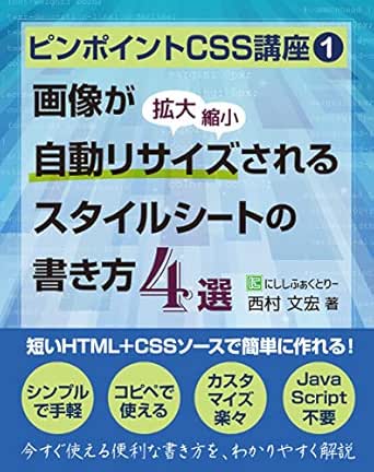 Amazon Com Pinpoint Css Lecture1 How To Write A Style Sheet In Which The Image Is Automatically Resized 4 Selections Nishishi Factory Library Japanese Edition Ebook Fumihiro Nishimura Nishishi Kindle Store