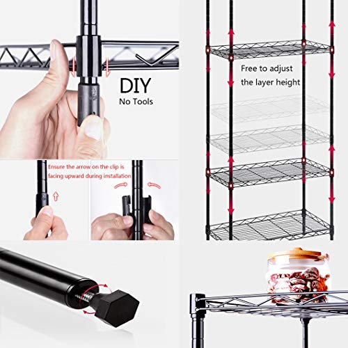Yohkoh 4 Tier Wire Shelving Unit Metal Storage Rack Adjustable Organizer Perfect For Pantry Laundry Bathroom Kitchen Shopinners