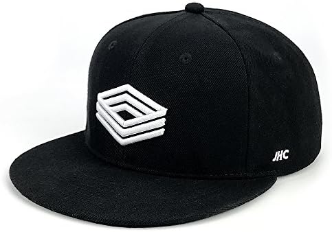 JHC Structured Adjustable Flat Bill Hip Hop Snapback Baseball Caps For Men (Black)