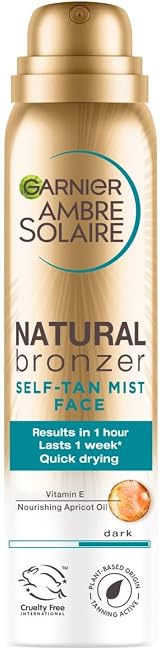 Garnier Ambre Solaire Dark Face Mist Self Tan Streak Free Quick Dry Radiant