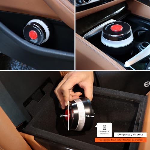 Azhien DGT Approved Car Emergency Light | Beacon V16 Approved DGT with Geolocation | Car Breakdown Light [Visibility 1 Km] V16 Beacon with GPS,1 Unit (3 AA Batteries Included)