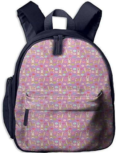 Shiba Inu Donuts Food Cute Dog Toddler Kids Backpack Preschool Backpack Navy Mini Backpack