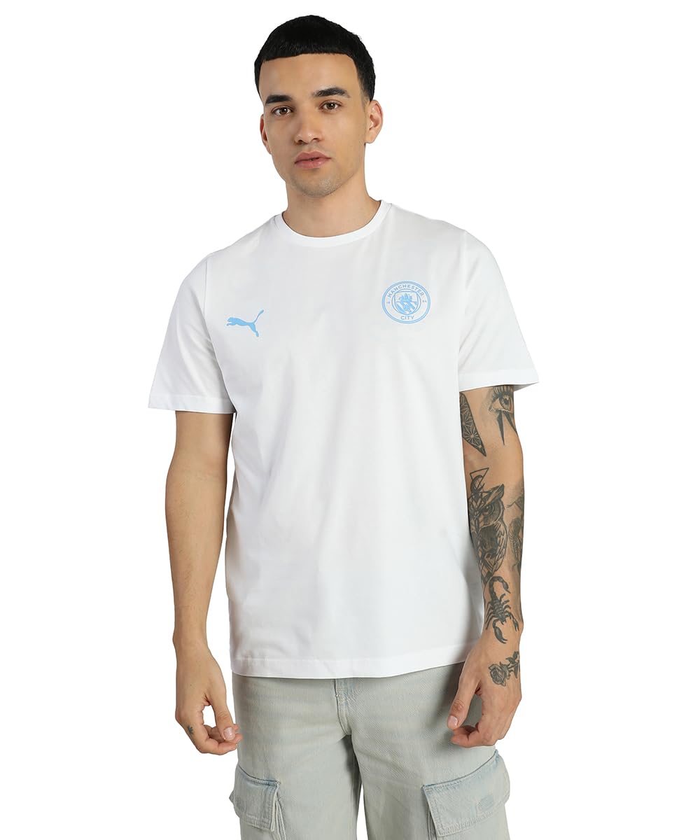 Manchester City Essentials Tee - Unisex - White - Small