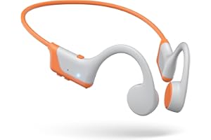 BAICLUD Bone Conduction Headphones, 2024 Upgrade Open-Ear Wireless Bluetooth Workout Headphones with Microphones, 8Hr Playtime, Waterproof Earphones for Sports, Running, Gym, Hiking, Cycling-Orange