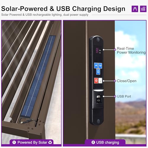PURPLE LEAF 10x14 Louvered Pergola Review: Aluminum Outdoor Structure with LED Lighting image 21