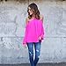 Sunward(TM)Women Fashion Irregular Strapless Chiffon Tops (Medium, Hot Pink)