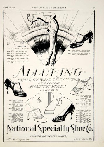1929 Ad National Speciality Shoe Company Saint Louis Fashion Women Art Deco - Original Print Ad