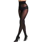 GIFTPIXIE Ultimate Rip Resistant Tights for Women, 40D Semi Sheer High Waist Control Top Indestructible T-Crotch Stockings