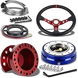 350MM 3" Red Tri-Spoke/Red Stripe Steering