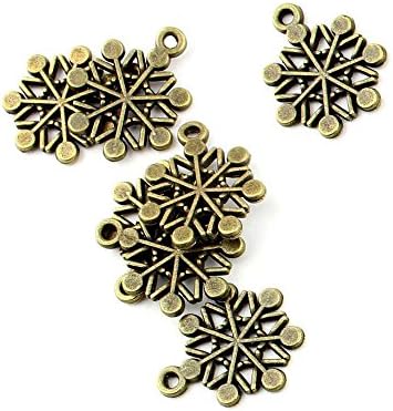 Price per 230 Pieces Antique Bronze Jewelry Making Charms Findings Supplies 36061 Snowflake Wholesale Ancient Fashion Bulk Retro Supply
