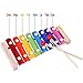 Afunti Wooden Xylophone Baby Musical Toy Instrument Piano with 8 Colored Metal Key with 2 Child-Safe Mallets for Kids Toddlers