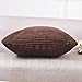 Home Brilliant Brown Throw Pillow Cover 18 x 18 Solid Supersoft Corduroy Stripes Square Throw Pillow for Couch S ofa Bedroom Living Room Chair, 18x18 inches (45cm), Brown