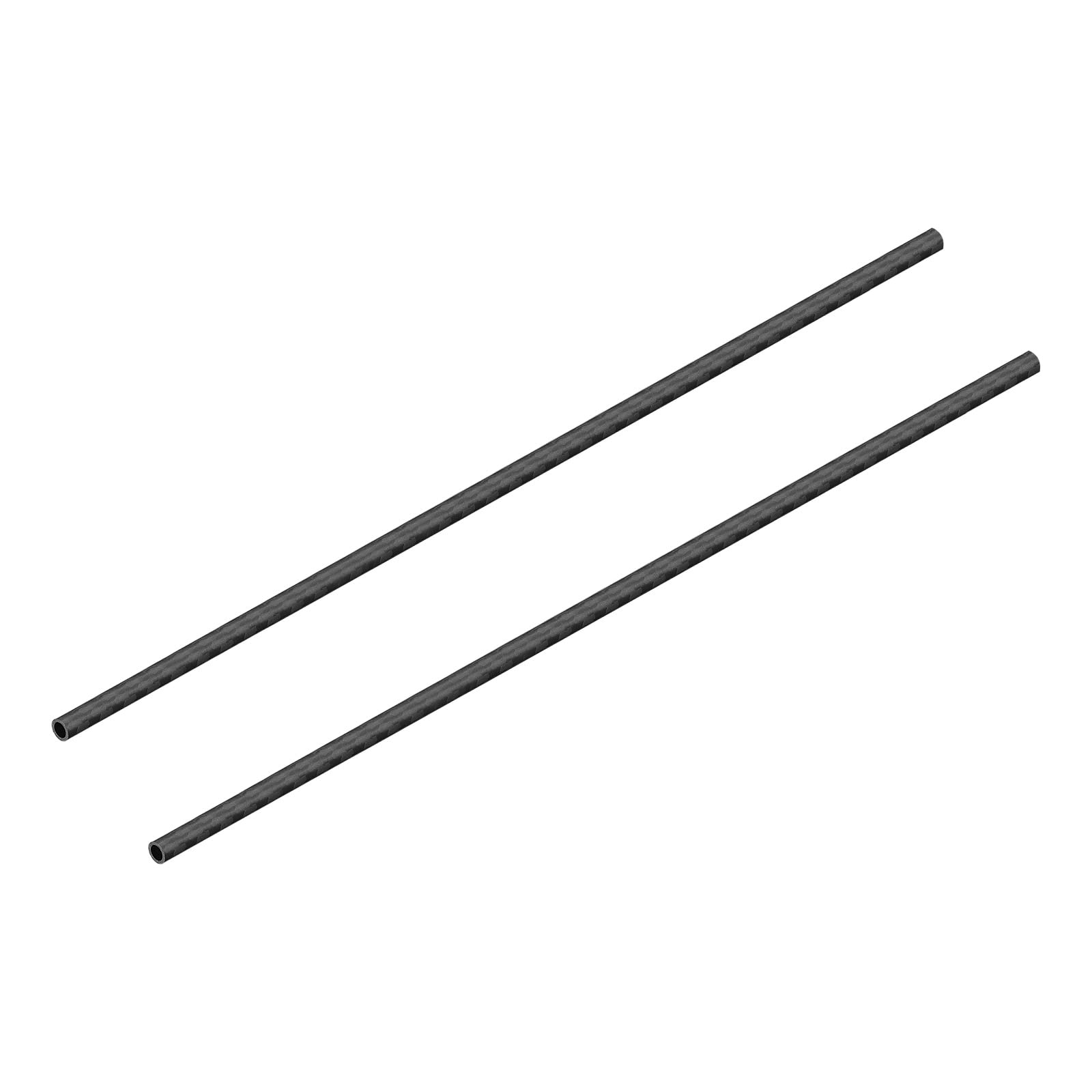 DMiotech 2 Pack 6mmx4mmx500mm Carbon Fiber Round Tubes, 3K Roll Wrapped Carbon Tube for RC Quadcopter, RC Airplane