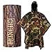 Rain Poncho for Men with Carry Pack - Waterproof Camo Ponchos for Adults with Hood, Extended Back, Adjustable Ventilation - Premium Hunting Gear