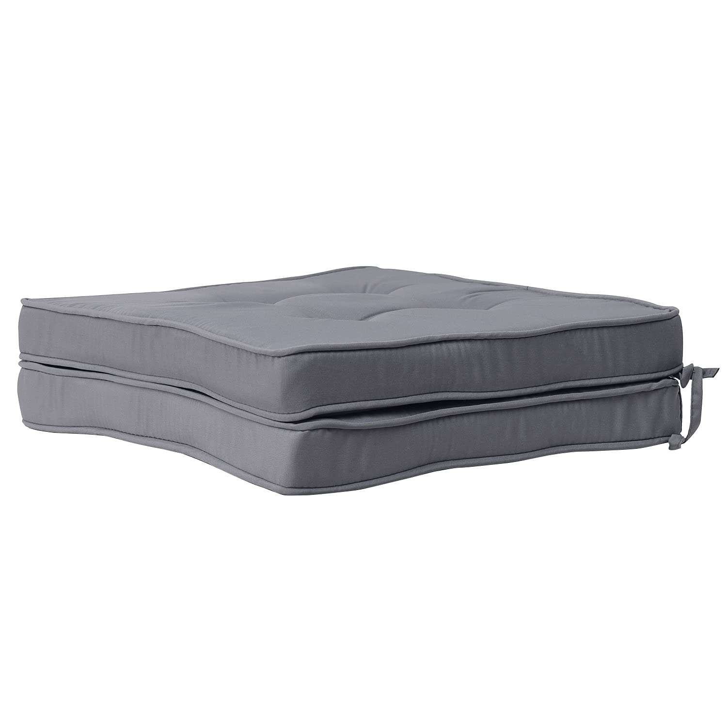 RACE LEAF Chair Seat Cushion, 40 x 40 x 5 cm Chair Cushion Set, Garden Chair Cushion for Indoor and Outdoor Use, Suitable for Living Room, Courtyards, etc. (Square 2 Pack, Light Grey)