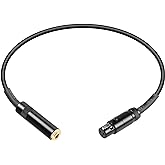 CERRXIAN Mini XLR to 1/8 TRS Audio Converter Adapter Cable - 1FT 3.5mm to Mini XLR 3 Pin Female for SLR Cameras, Video Cameras, Wireless Microphones