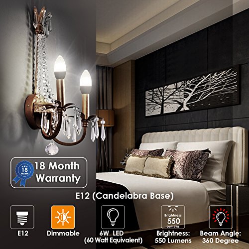 image for Albrillo E12 LED Bulb Dimmable Light Bulbs, 60 Watt Incandescent Equiv