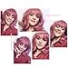 Iciwueen Short Wavy Wigs for Women, Rose Pink Bob Wig with Bangs Natural Looking Heat Resistant Premium Synthetic Wigs for Girls Lady Cosplay Party Daily Wear