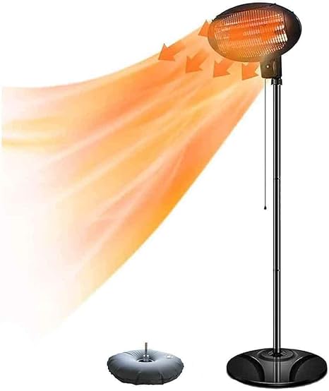 Calentador de patio eléctrico Calentador de terraza, ángulo de calor
