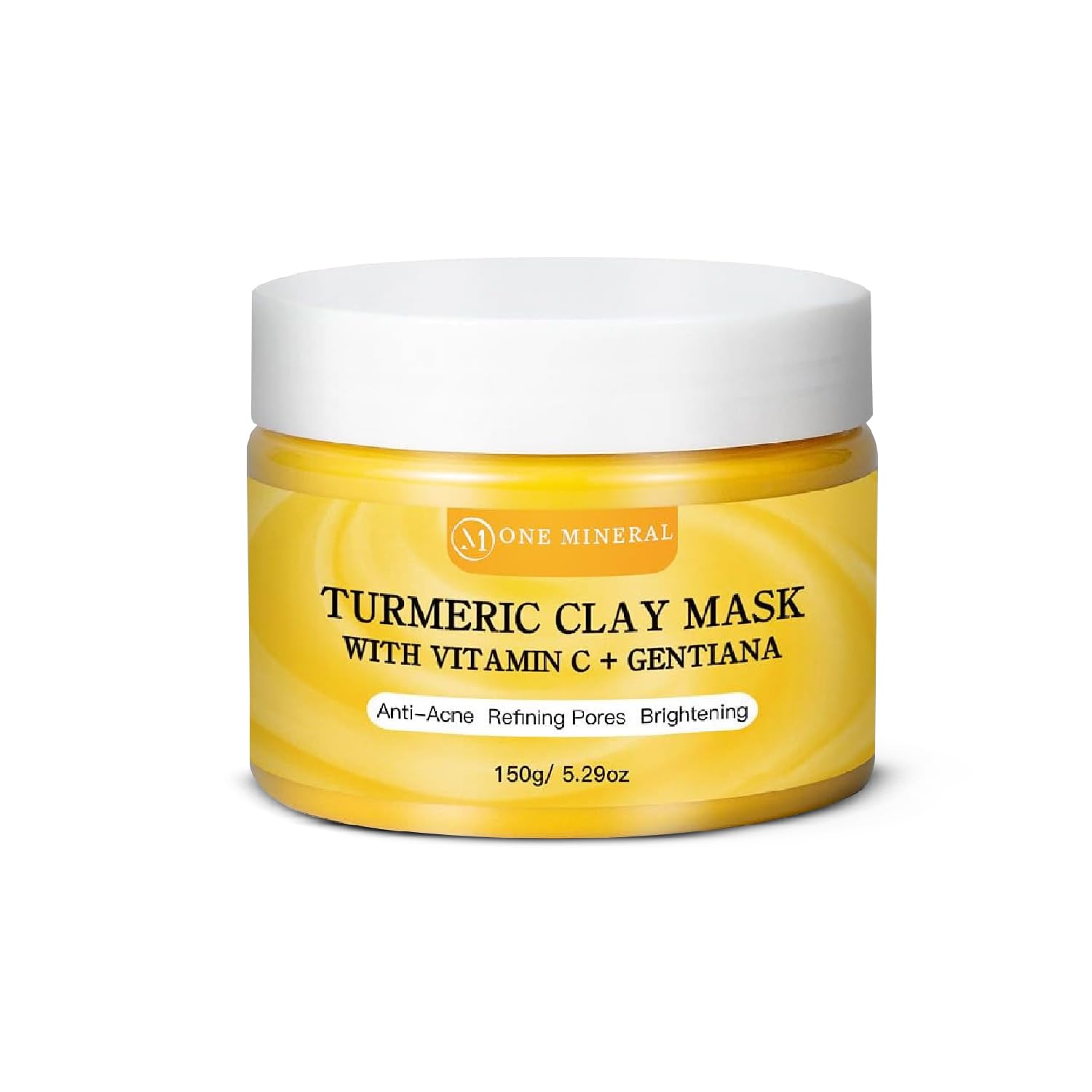 One Mineral Turmeric Clay Mask with Vitamin C & Gentiana | 150g | Deep-Cleansing Kaolin Clay Mask | Brightening Face Mask for Smooth, Balanced Skin | Oil Control, Dark Spots & Radiant Glow