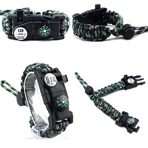 Adjustable-Paracord-Survival-Bracelet-20-in-1-with-SOS-LED-Lights-Compass-Whistle-Phone-Pick-up-Pin-Flintstones-Tactical-Survival-Gear-Set-Waterproof-Suitable-for-Men-Women-and-Children-Lifesaving-bra