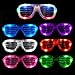 12 Pack LED Light Up Glasses - Assorted Flashing Lights (Slotted Shades)