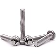 #6-32 x 1-1/4" Pan Head Machine Screw, Phillips Drive, 304 Stainless Steel 18-8, Bright Finish, Fully Machine Thread, 50 Pcs
