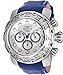 Invicta Men's 'Lupah' Quartz Stainless Steel and Leather Casual Watch, Color:Blue (Model: 22391)
