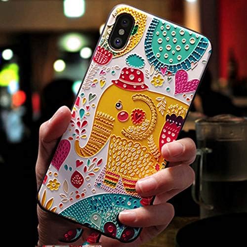 XLSJK Phone Case Cute 3D Emboss Cartoon Patterned Phone Case For Iphone X 8 7 6 6S Plus Cases Soft Silicone Cover For Iphone 5 5S Se Coque