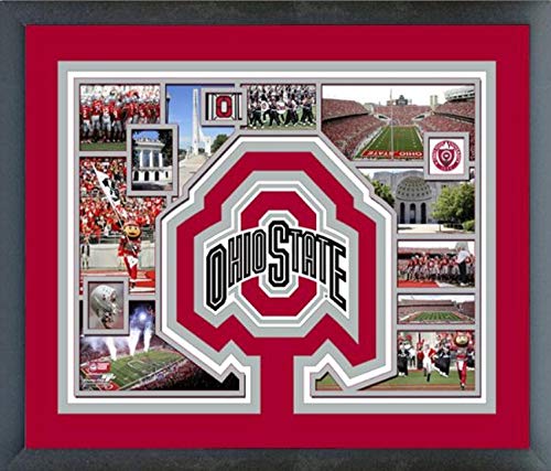 Ohio State Buckeyes Custom Matted Photo Collage (Size: 12.5" x 15.5") Framed
