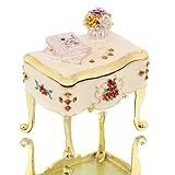 YUFENG Miniature Dresser Jeweled Trinket Box Hand-painted Patterns Ring Holder Earring Dish Jewelry Box with Crystal (dresser)